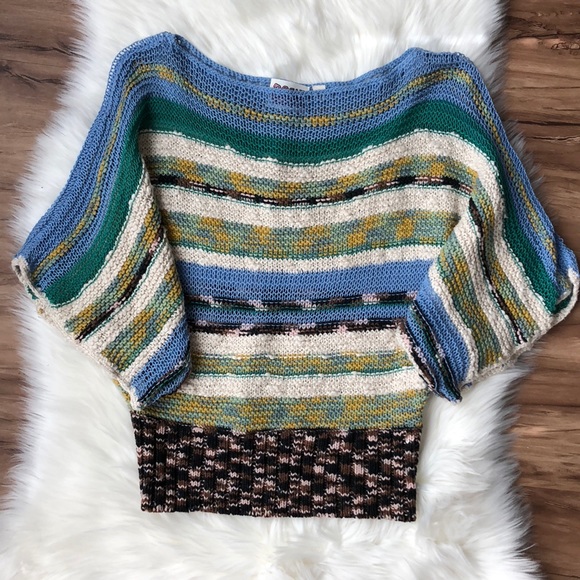 Anthro Rosie Niera Dolman Sleeve Rainbow Sweater - Picture 2 of 5